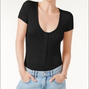 Guess Henley Rib Knit Bodysuit